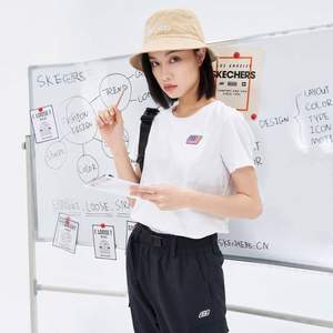 Skechers 斯凯奇 女士纯棉透气短袖T恤L121W175