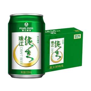珠江啤酒 9°P 珠江纯生啤酒330mL*24罐