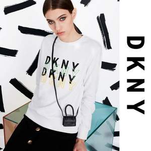 DKNY 唐可娜儿 21年新款女士棉质印花圆领卫衣