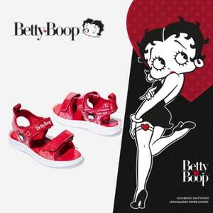 美国潮牌 BETTY BOOP 贝蒂 2021年夏新款儿童女童软底魔术贴凉鞋