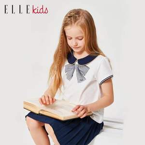2021年夏季新款，ELLE kids  女童娃娃翻领上衣polo衫（110~160码） 3色