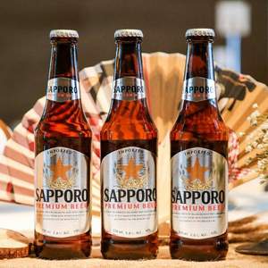 Sapporo 三宝乐 日本风味 札幌啤酒330mL*24瓶 送杯垫+啤酒杯