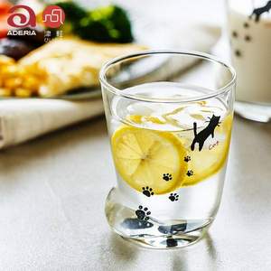aderia 阿德利亞 貓咪足跡玻璃杯 230ml*3個(gè)/300ml*3個(gè)
