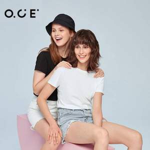 OCE  2021新款女士纯色纯棉短袖T恤 10色
