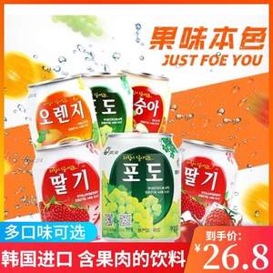 韩国进口，九日 果肉果汁组合238ml*6瓶 