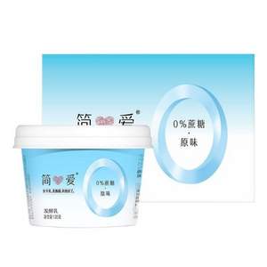 簡愛 0%蔗糖酸奶135g*4杯*6件+裸酸奶1.08kg