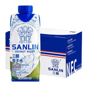 三麟 NFC果汁泰国制造 天然椰子水330ml*12瓶*2件+凑单品