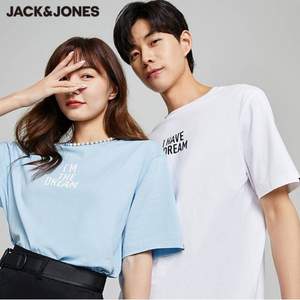 Jack Jones 杰克琼斯  2021新款情侣纯棉字母印花短袖T恤 4色