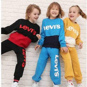 2021秋季新款，Levi's 李维斯 儿童纯棉长袖长裤圆领套头套装 3色