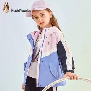 Hush Puppies 暇步士 女童2021秋装新款冲锋衣外套（105~170码）3色