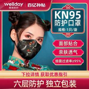 維德醫(yī)療 國潮仙鶴款KN95防護(hù)口罩20只 