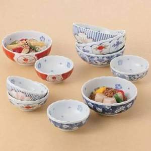 Saikaitoki 西海陶器 波佐见烧 菊型亲子碗10个礼盒装13358