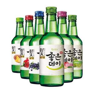 88VIP会员，韩国进口 好天好饮 六种口味 果味烧酒360mL*6瓶组合装