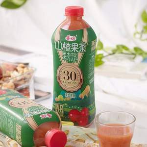 三十年经典品牌，华旗 山楂果茶果肉饮料 1.28L*2瓶