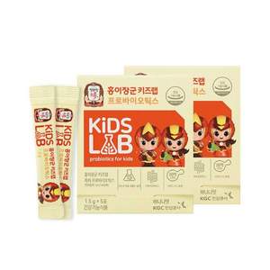 韩国进口，正官庄牌 红儿将军KIDSLAB儿童益生菌 香蕉味 1.5g*5条