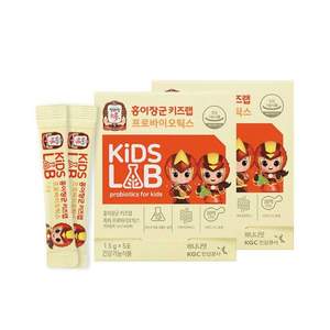 韓國(guó)進(jìn)口，正官莊牌 紅兒將軍KIDSLAB兒童益生菌 香蕉味 1.5g*5條