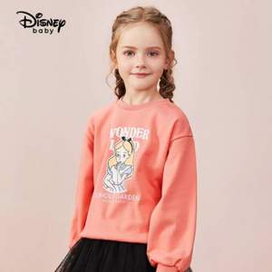 Disney baby 迪士尼 周末派对女童针织卡通圆领卫衣 （90-150cm）5款