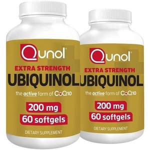 心血管保健，Qunol 酋诺 超级泛醇 还原型辅酶200mg*60粒*2瓶