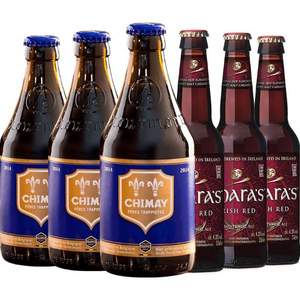 比利时进口，Chimay 智美 蓝帽精酿啤酒+ 奥瓦拉红色艾尔 330ml*6瓶