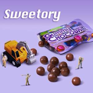 韩国进口，Sweetory 葡萄味软糖夹心巧克力 6袋
