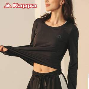 2021秋冬新品，Kappa 女款长袖不规则时尚运动上衣瑜伽服 