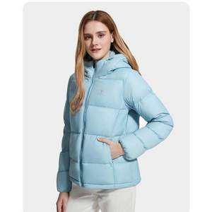 Camel 駱駝 90%白鴨絨 情侶款連帽面包羽絨服