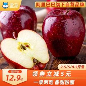 盒马鲜生 源生鲜 甘肃天水花牛苹果 不含箱8.5斤（超大果径80-85mm）