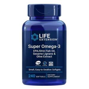 <span>0税费！</span>高纯度五星鱼油，Life Extension 沿寿 Omega-3超级鱼油软胶囊240粒