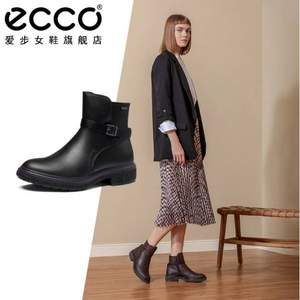ECCO 爱步 Crepetray酷锐系列 女士Gore-tex防水粗跟真皮短靴 200853