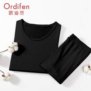 <span>白菜！</span>Ordifen 歐迪芬 2021年新款女式磨毛保暖內(nèi)衣套裝*2套