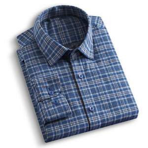 Fortei 富铤 21冬季新款 男士100%绵羊毛填充加厚保暖格纹衬衣 两色