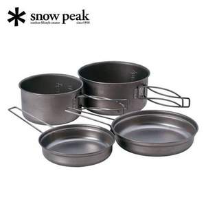 日本顶级户外品牌，Snow Peak 雪峰 户外野炊轻便钛合金锅组4件套 ‎SCS-020T