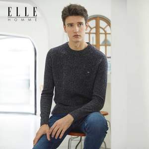 ELLE HOMME 2021秋冬新品男士圆领100%羊毛衫 3色