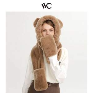23点开始，VVC 保暖三合一小熊围巾（厚绒版） 多色