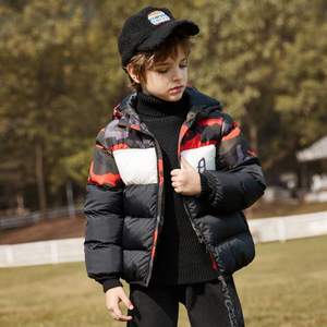 韩国ASK Junior 2021冬装新品 中大童连帽加厚棉服外套 两色