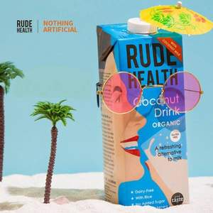 英国进口，Rude Health 有机无糖椰子奶 1L*2瓶