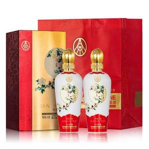 五粮液股份出品，华彩人生 52度竹荪酒500mL*2瓶 古典花鸟图礼盒