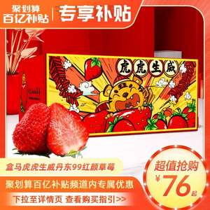 盒马生鲜 丹东99红颜草莓 900g彩箱装