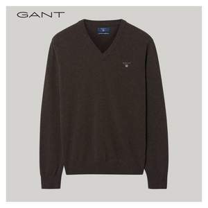 Gant 甘特 男士100%绵羊毛V领针织衫 多色