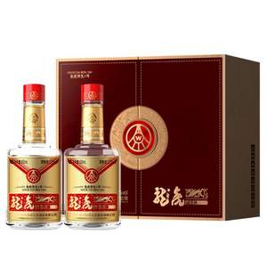 五粮液股份出品，龙虎竹荪酒·养生1号 52度浓香型白酒500mL*2瓶 精致对开礼盒  