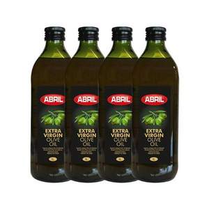 酸度≤0.5%，西班牙进口 Abril 特级初榨橄榄油1L*4瓶*2件