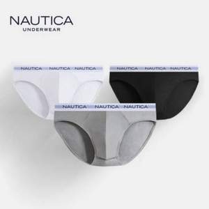 Nautica Underwear 诺帝卡 男士40S三角内裤 3条装