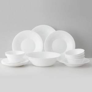 <span>白菜！</span>小米有品 火候 玉白钢化玻璃餐具15件套 HU0203 赠防烫盘夹