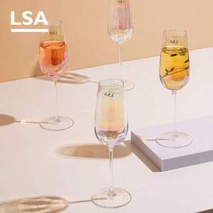 LSA International Pear珍珠系列 幻彩玻璃香槟酒杯 250mL*4只
