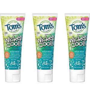 Tom's of Maine 汤姆小屋 儿童天然含氟防蛀牙膏 清爽薄荷味 144g*3支