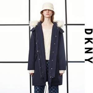 DKNY 唐可娜儿 女士可脱卸毛领连帽羽绒服