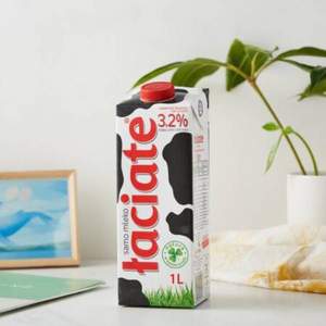 波兰原装进口 Laciate 兰雀 全脂3.2%纯牛奶 1L*12盒