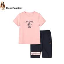 Hush Puppies 暇步士 22年夏季新款男/女童纯棉短袖短裤两件套装（105~170码）多色