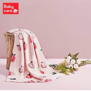 Babycare 儿童纯棉带帽纱布浴巾 六层/八层同价