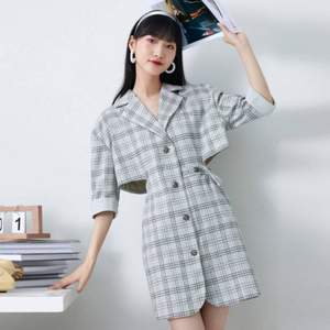 VERO MODA 女士日系格纹镂空设计连衣裙